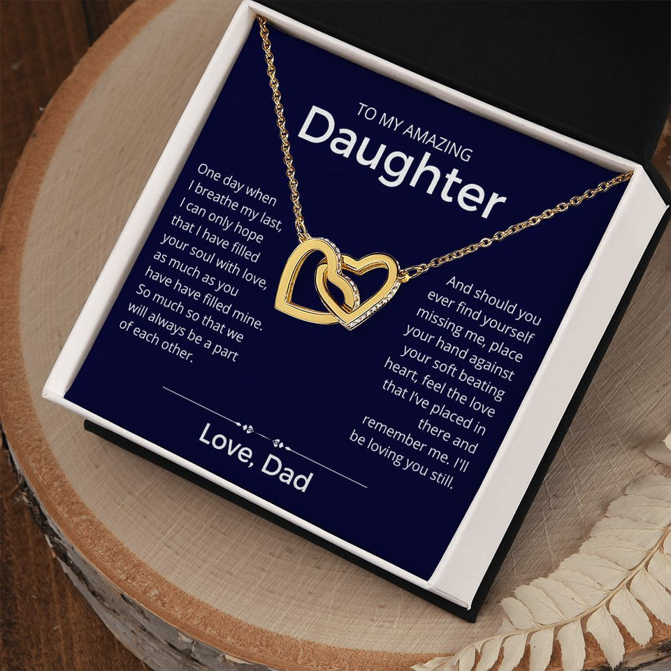 Always A Part Of Each Other - Interlocking Hearts Necklace For Daughter