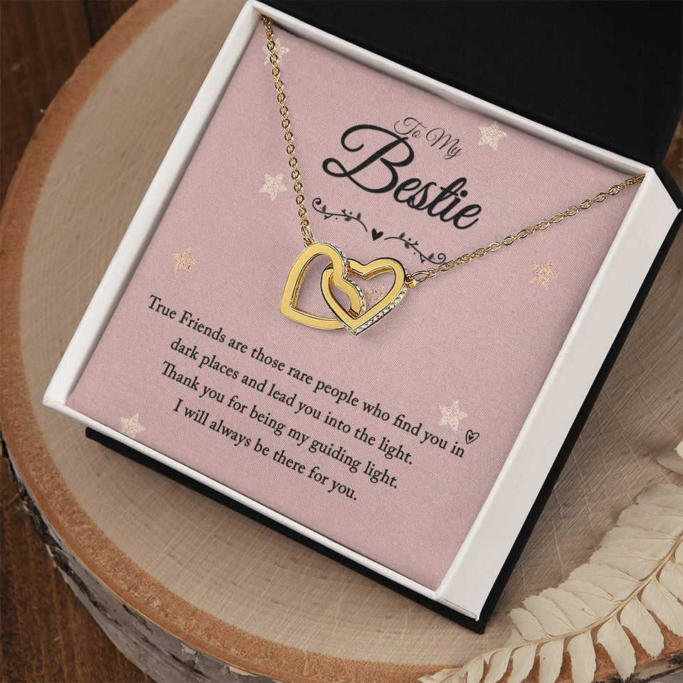 Bestie True Friends Interlocking Hearts Necklace