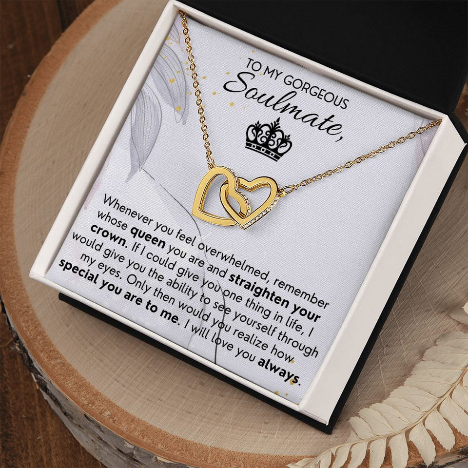 Straighten Your Crown - Interlocking Hearts Necklace For Wife