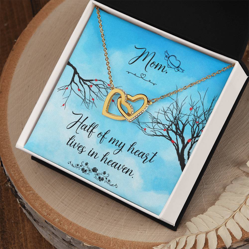 Mom In Heaven Interlocking Hearts Necklace