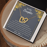 Necklace To Daughter from Mom - Gift for Birthday, Necklace for Daughter, Interlocking Hearts Necklace