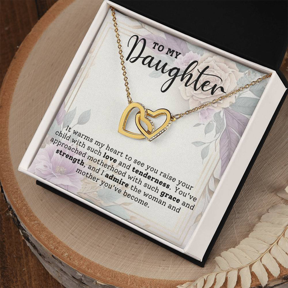 Daughter Admiration Interlocking Hearts Necklace