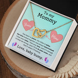 To My Mommy - I Hear Your Voice, I Feel Your Love Interlocking Hearts Necklace
