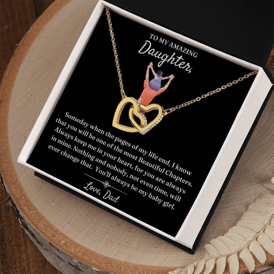 Not Even Time Will Change That - Interlocking Hearts Necklace For Daughter