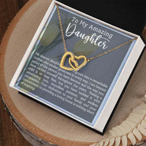 Daughter Motherhood Interlocking Hearts Necklace