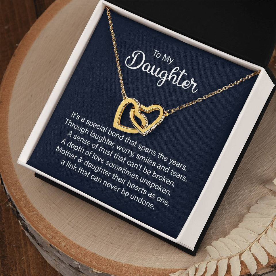 Daughter Special Bond Interlocking Hearts Necklace