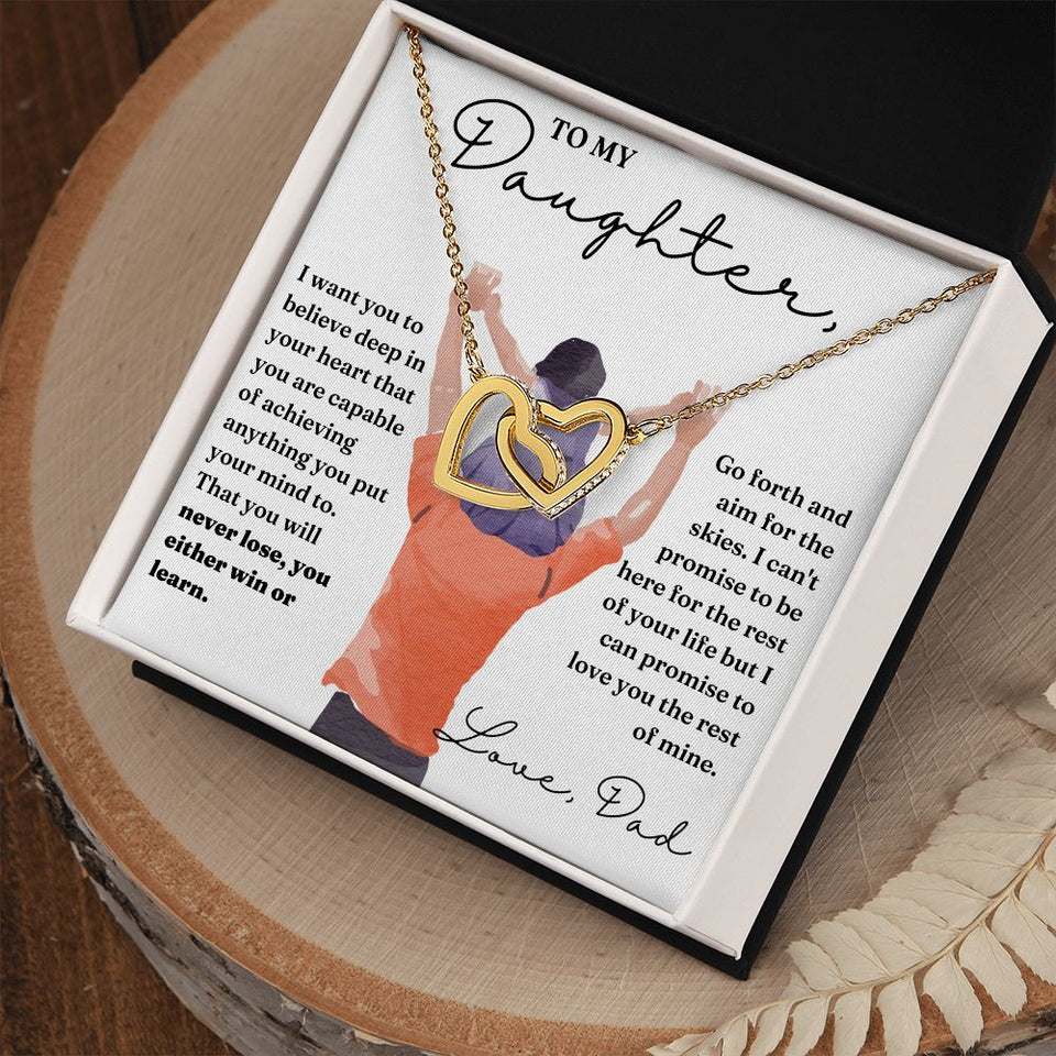 Aim For The Skies - Interlocking Hearts Necklace For Daughter