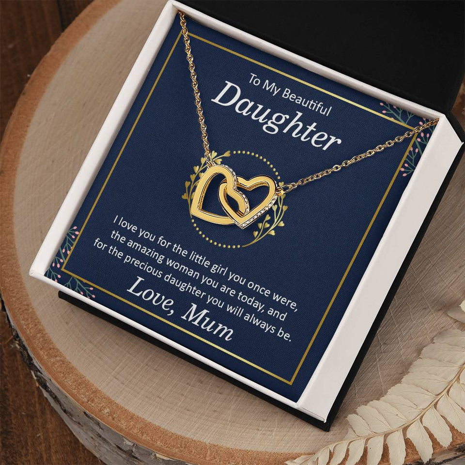 Beautiful Daughter Interlocking Hearts Necklace