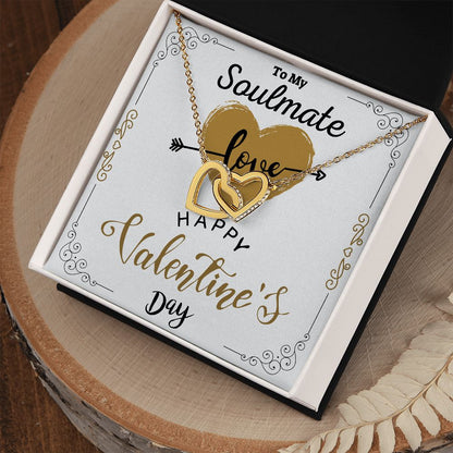 To Your Soulmate Interlocking Hearts Necklace Gift For Happy Valentine's Day