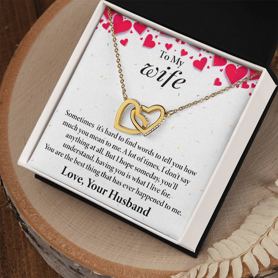 Wife Interlocking Hearts Necklace