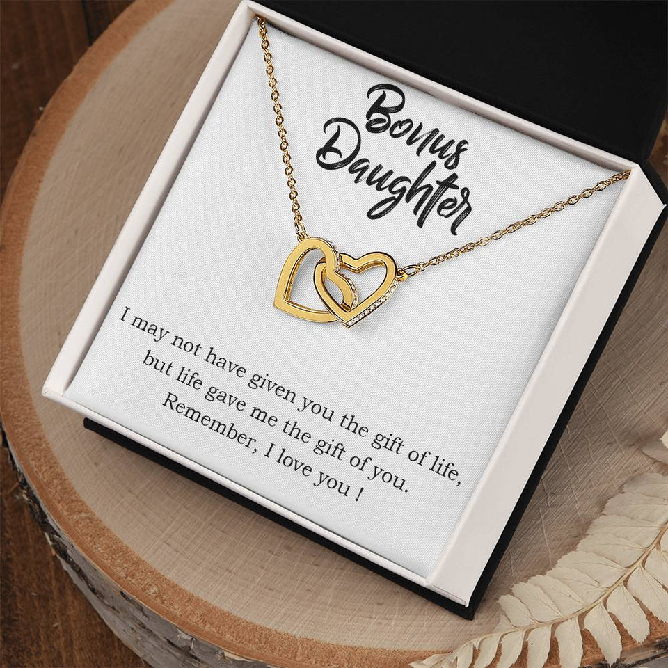 Bonus Daughter  Interlocking Hearts Necklace