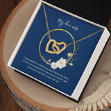 Wife - I Love You More Than Words Can Say - Interlocking Hearts Necklace