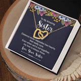 Sister-- Distance Never Separates Two Hearts - love knot necklace_artwork_original_artwork Interlocking Hearts Necklace