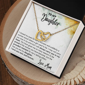 Now and Forever - Interlocking Hearts Necklace For Daughter