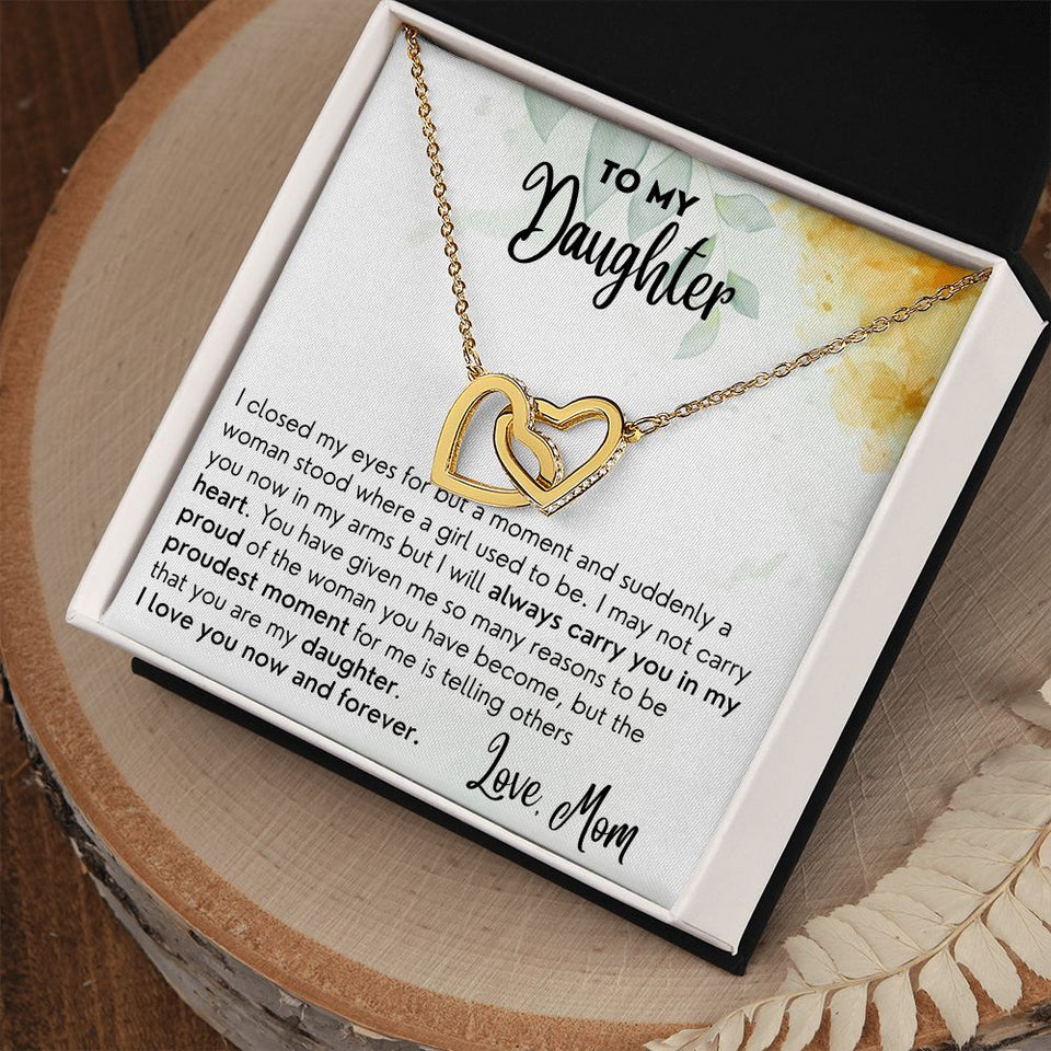 Now and Forever - Interlocking Hearts Necklace For Daughter