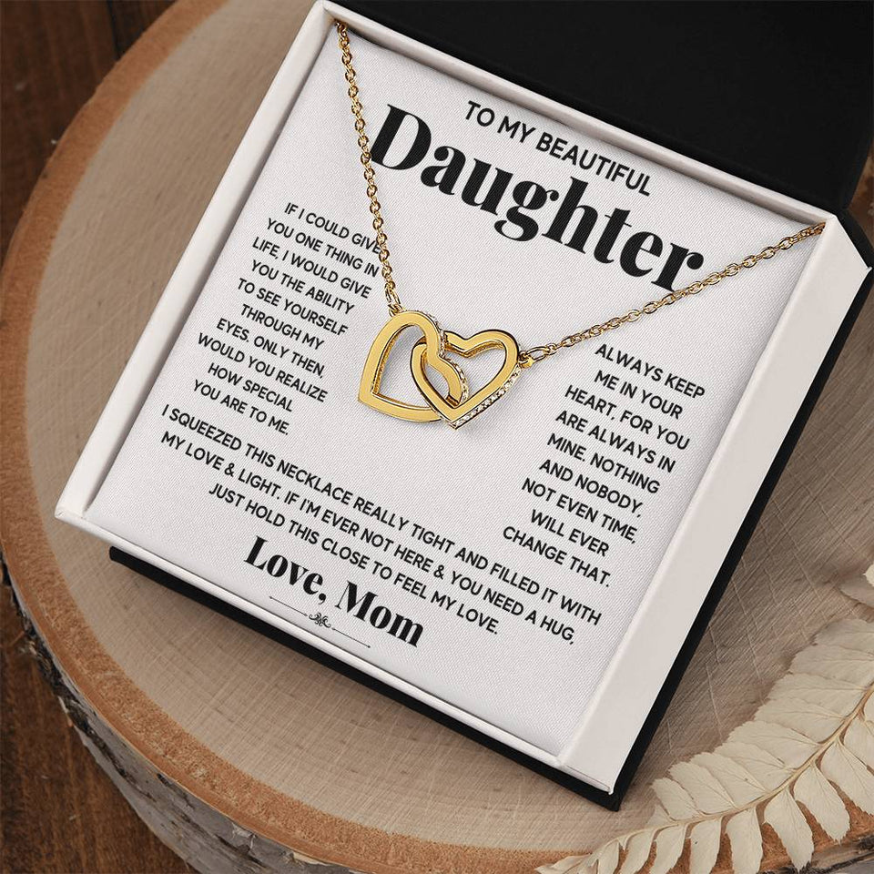 Daughter My Everything Interlocking Hearts Necklace
