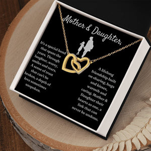 Special Bond That Spans The Years - Interlocking Hearts Necklace For Daughter