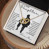 To My Daughter necklace, My Promise - Interlocking Hearts Necklace For Daughter