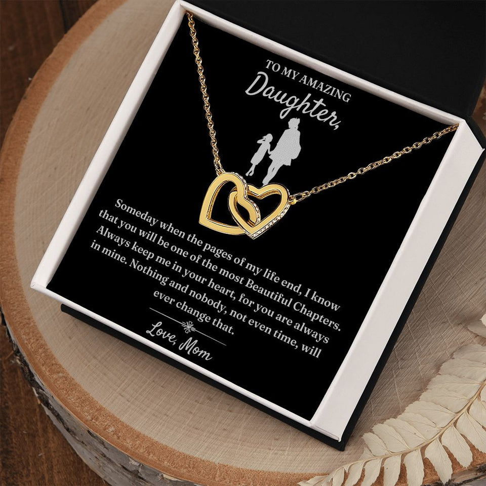 One Of The Most Beautiful Chapters - Interlocking Hearts Necklace For Daughter