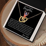 You Either Win Or Learn - Interlocking Hearts Necklace For Daughter