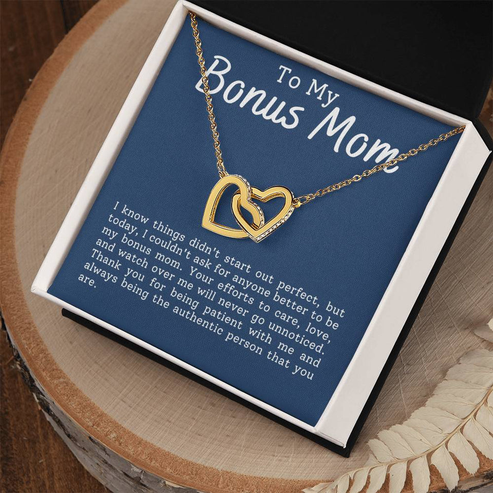Bonus Mom Interlocking Hearts Necklace