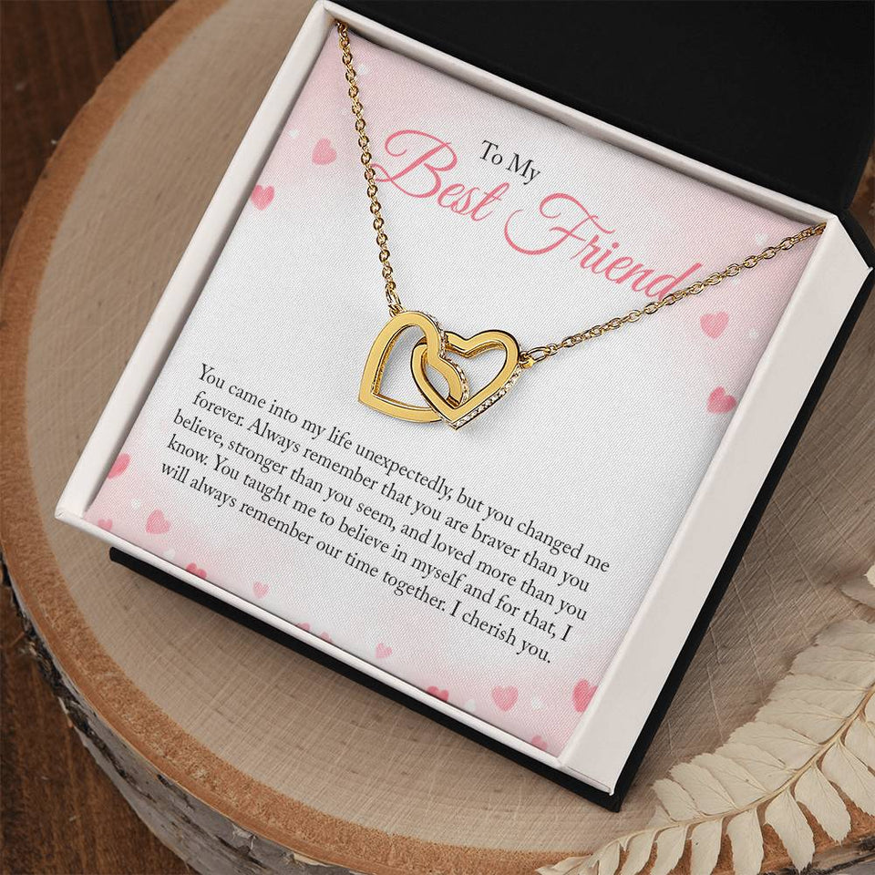 To my Bestie  Interlocking Hearts Necklace
