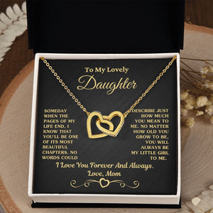 Gift For Daughter Necklace From Mom -  My Little Girl To Me Love, Mom Necklace, Interlocking Hearts Necklace