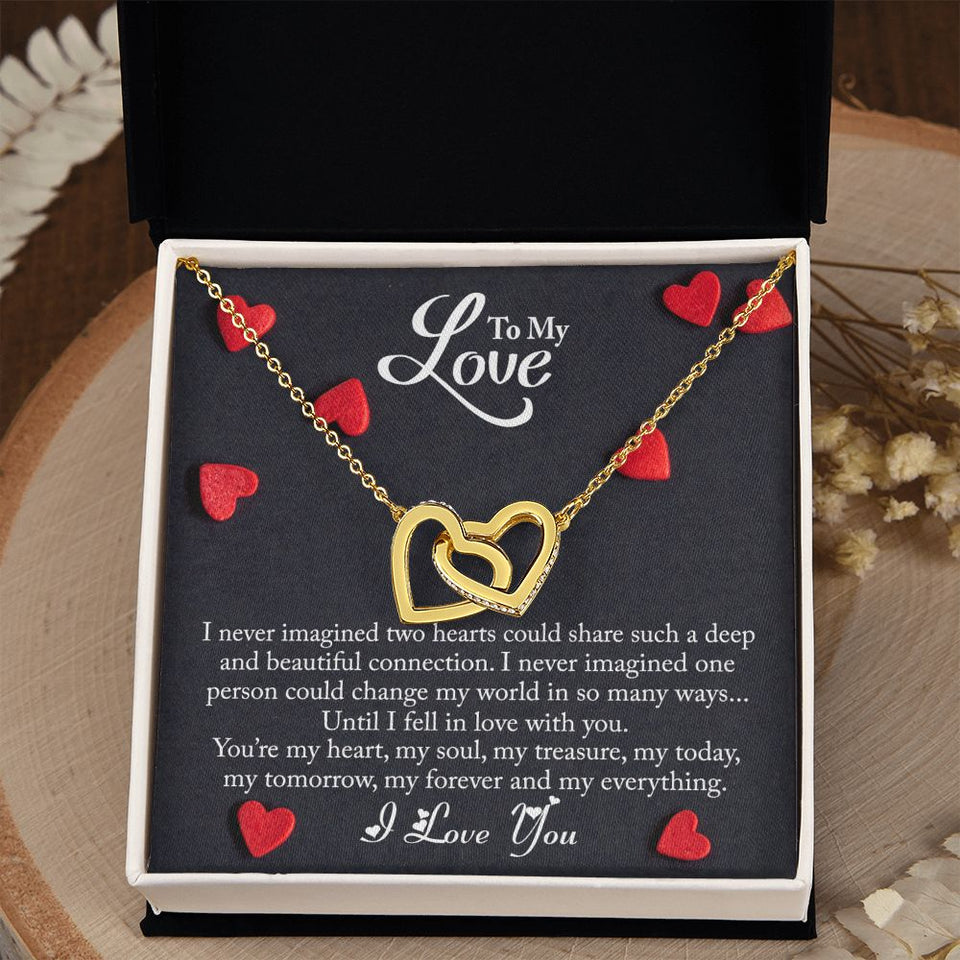 To My Love | My Everything | Interlocking Hearts Necklace | Gift for Her