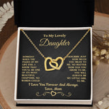 Gift For Daughter Necklace From Mom -  My Little Girl To Me Love, Mom Necklace, Interlocking Hearts Necklace