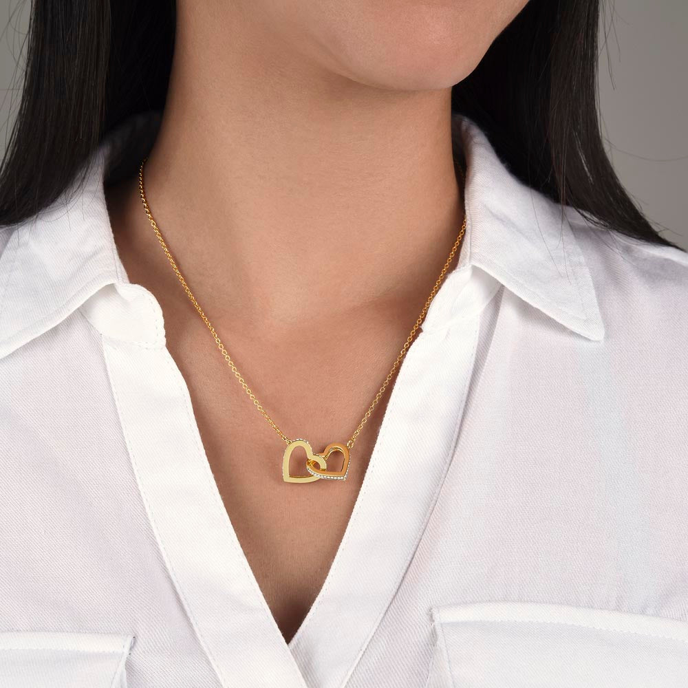 Soulmate The Journey Takes Us, Interlocking Hearts Necklace, Romantic Gift For Her