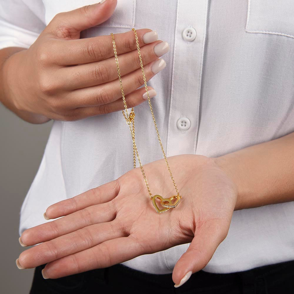 To My Wife | Standing Together | Interlocking Hearts Necklace | Gift For Her