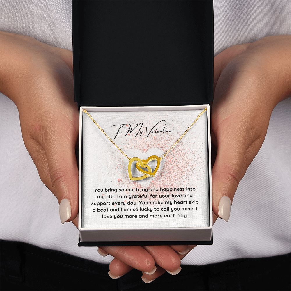 To My Valentine Interlocking Hearts Pendant Necklace Gift For Mom, necklace For Wife, Gift For Mother's Day