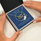 Wife - I Love You More Than Words Can Say - Interlocking Hearts Necklace