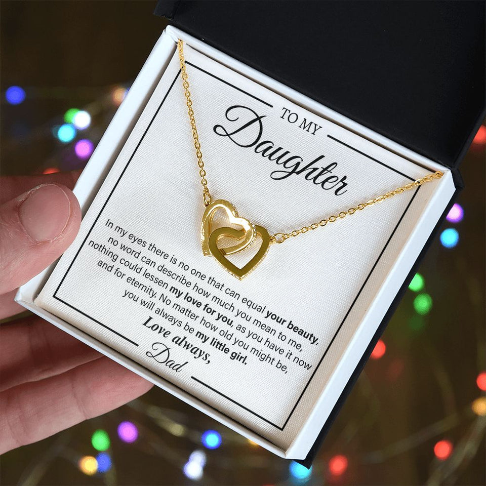 Daughter My Love For You, Interlocking Hearts Necklace, Gift for Daughter from Dad