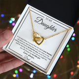 Daughter My Love For You, Interlocking Hearts Necklace, Gift for Daughter from Dad