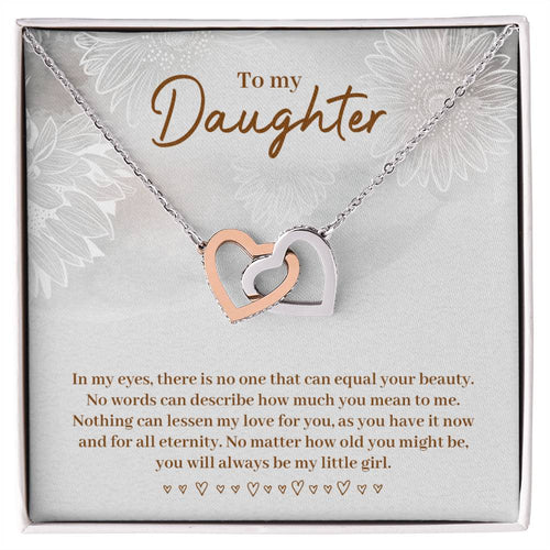 Daughter in My Eyes Interlocking Hearts Necklace