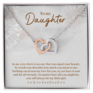 Daughter in My Eyes Interlocking Hearts Necklace