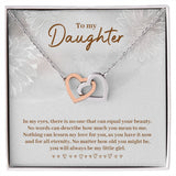 Daughter in My Eyes Interlocking Hearts Necklace