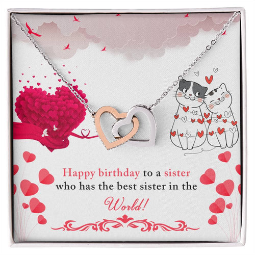 Sister Birthday Interlocking Hearts Necklace