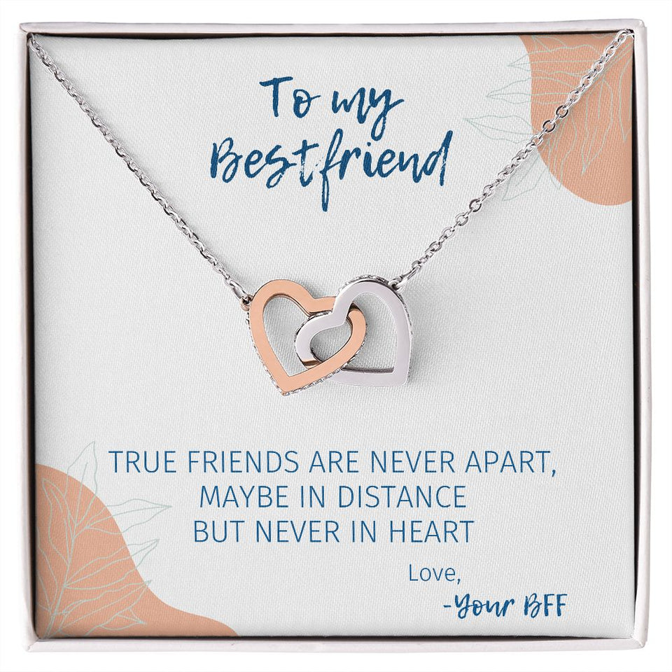 Never Apart - Interlocking Hearts Necklace For Best Friend