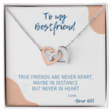 Never Apart - Interlocking Hearts Necklace For Best Friend