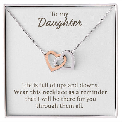 Daughter Necklace - Ups and Downs, Best Necklace for Daughter, Interlocking Hearts Necklace