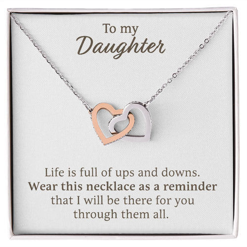 Daughter Necklace - Ups and Downs, Best Necklace for Daughter, Interlocking Hearts Necklace