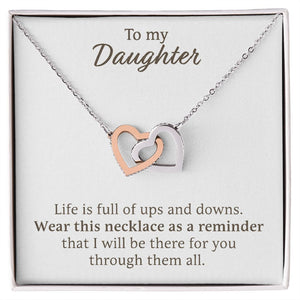 Daughter Necklace - Ups and Downs, Best Necklace for Daughter, Interlocking Hearts Necklace