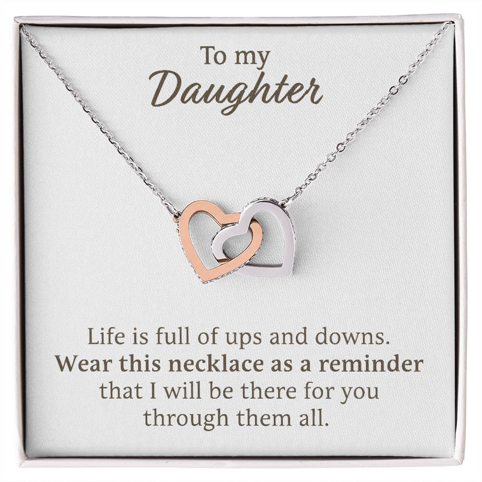 Daughter Necklace - Ups and Downs, Best Necklace for Daughter, Interlocking Hearts Necklace