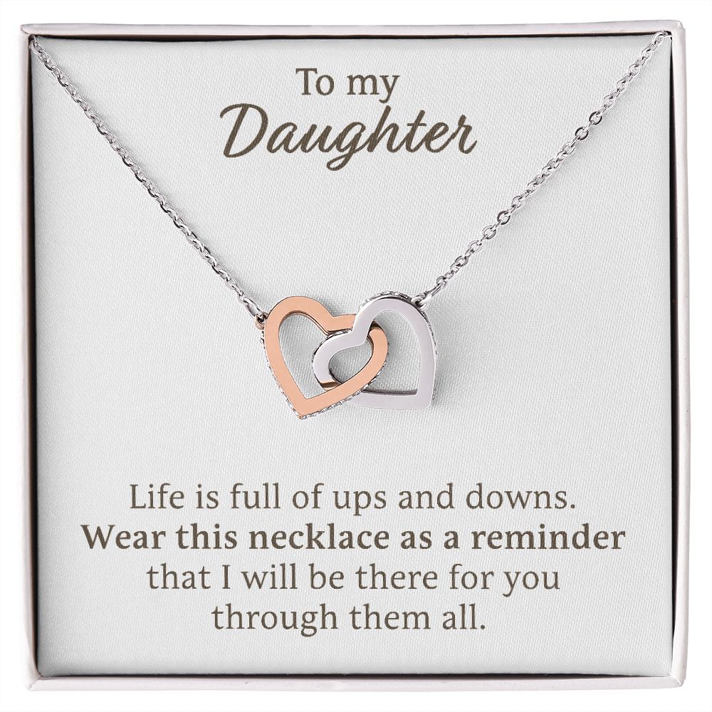 Daughter Necklace - Ups and Downs, Best Necklace for Daughter, Interlocking Hearts Necklace