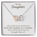 Daughter Necklace - Ups and Downs, Best Necklace for Daughter, Interlocking Hearts Necklace