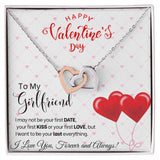 To My Girlfriend - Interlocking Hearts Necklace - Red Balloons Gift For Mom, necklace For Wife, Gift For Mother's Day