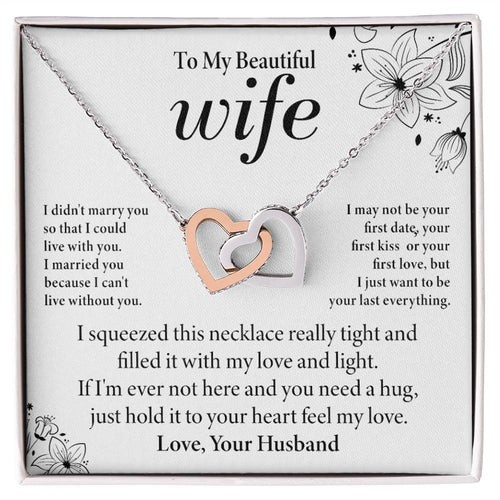 To My Wife - Love and Light - Interlocking Hearts Necklace