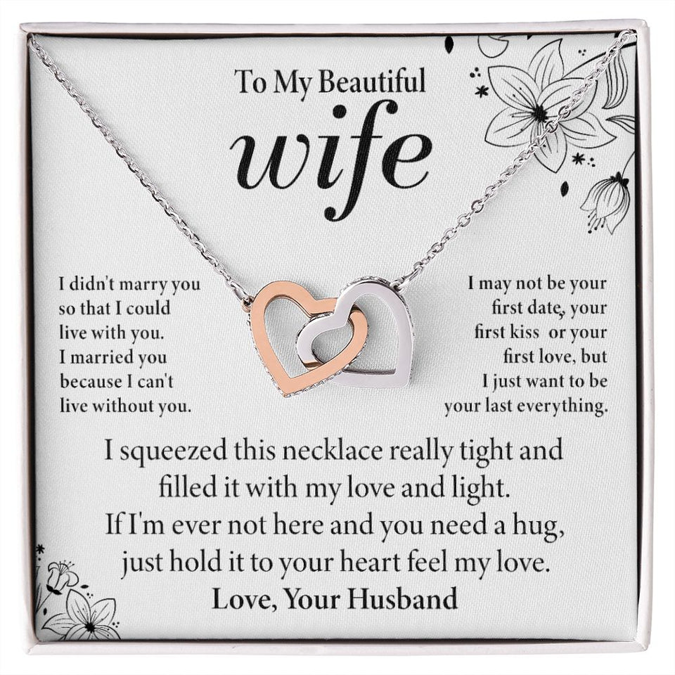 To My Wife - Love and Light - Interlocking Hearts Necklace